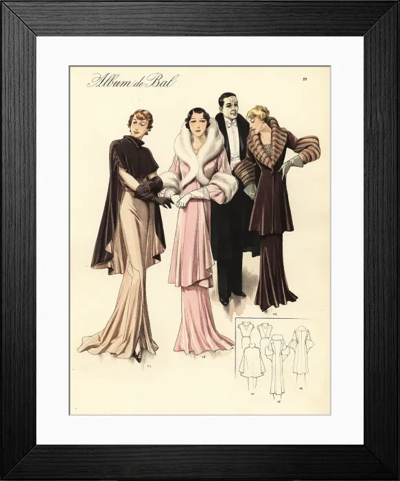 Framed Print : Glamorous evening outfits, 1935 Framed Print : Glamorous evening outfits, 1935