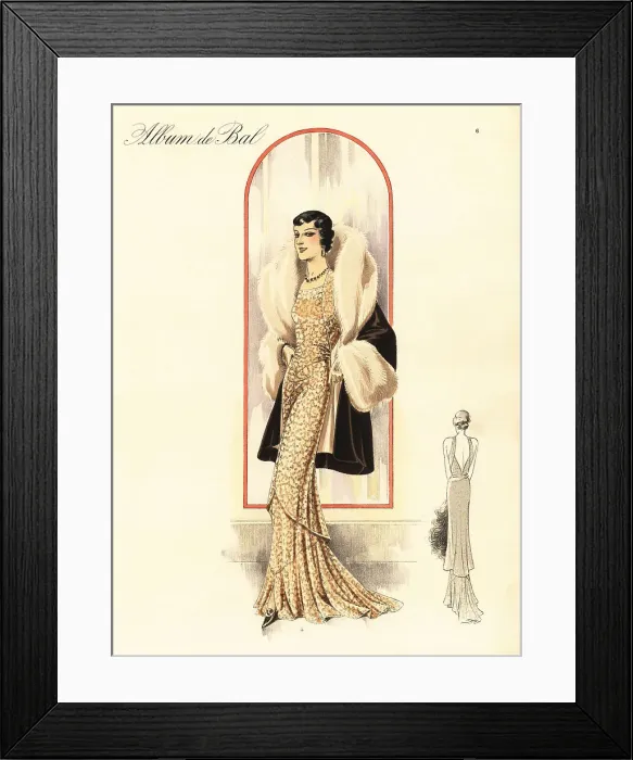 Framed Print : Fitted evening frock of cered lace, 1935 Framed Print : Fitted evening frock of cered lace, 1935