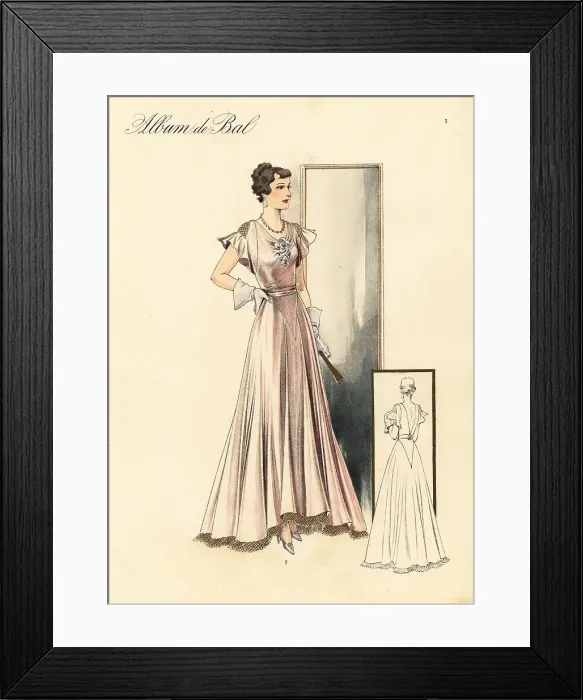 Framed Print : Youthful style robe in taffetas, 1935 Framed Print : Youthful style robe in taffetas, 1935