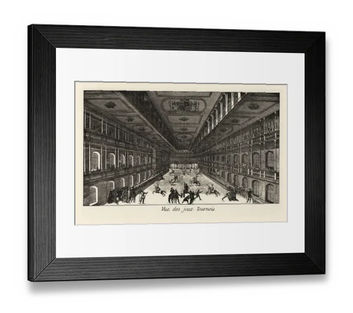 Framed Print : Spectators watching jousting games in an arena, 18th century Framed Print : Spectators watching jousting games in an arena, 18th century