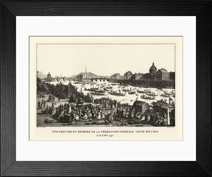 Framed Print : Teams in boats jousting on the River Seine, Paris Framed Print : Teams in boats jousting on the River Seine, Paris