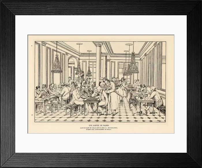 Framed Print : A game of checkers in Cafe de la Regence, Palais Royal Framed Print : A game of checkers in Cafe de la Regence, Palais Royal