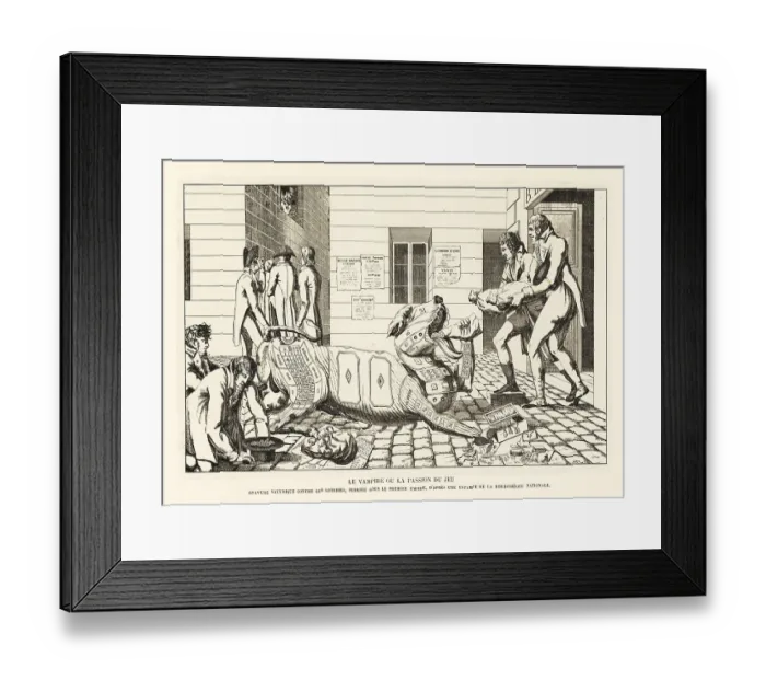 Framed Print : French satirical print against the lottery, Napoleonic era Framed Print : French satirical print against the lottery, Napoleonic era