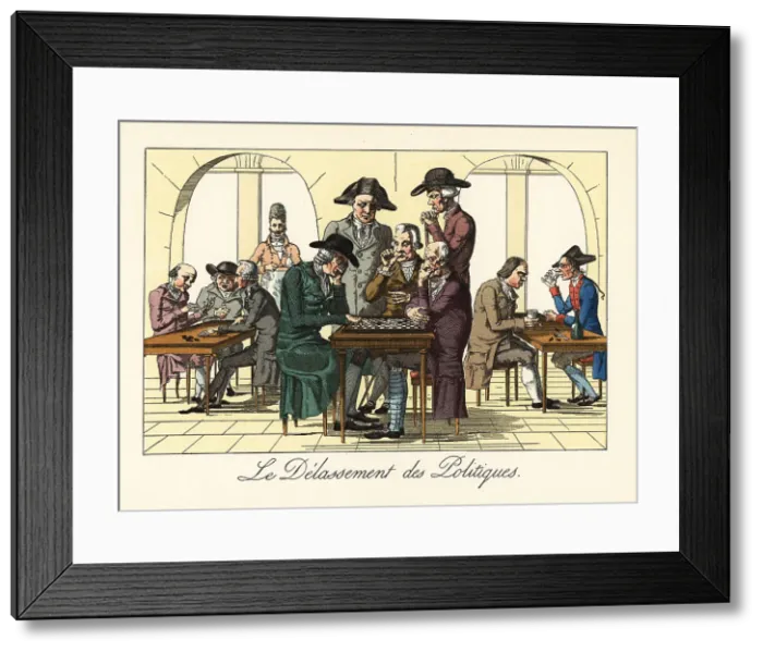 Framed Print : Old men playing checkers in Cafe de la Regence, 1800s Framed Print : Old men playing checkers in Cafe de la Regence, 1800s