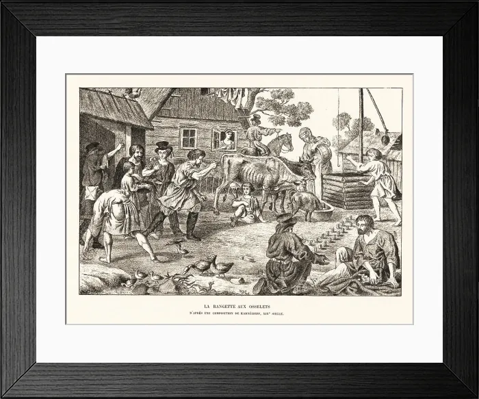 Framed Print : Russian peasants playing knucklebones, 19th century Framed Print : Russian peasants playing knucklebones, 19th century