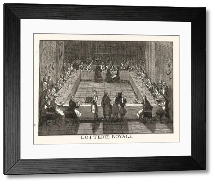 Framed Print : King Louis XIV holding the royal lottery in 1660 Framed Print : King Louis XIV holding the royal lottery in 1660