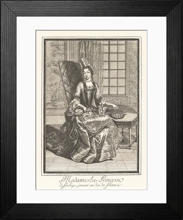 Framed Print : Anne de Rohan-Chabot playing solitaire, 1697 Framed Print : Anne de Rohan-Chabot playing solitaire, 1697