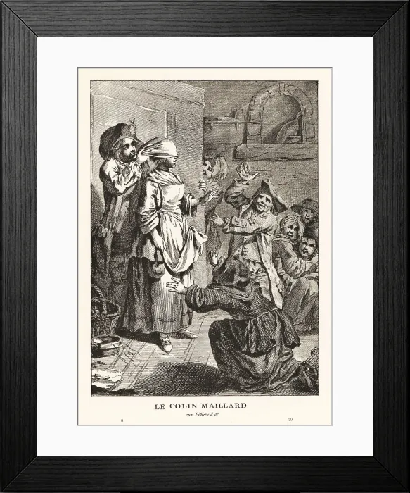 Framed Print : Peasants playing blind man's buff. 17th century