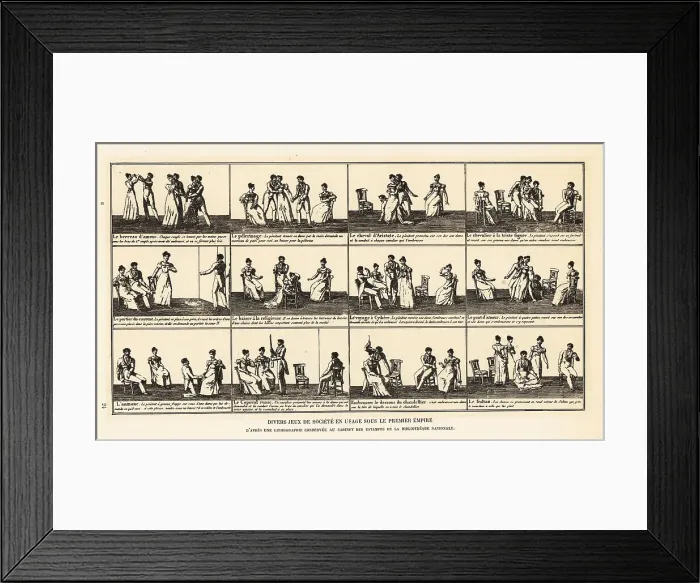 Framed Print : Various party games popular during the Napoleonic Era Framed Print : Various party games popular during the Napoleonic Era