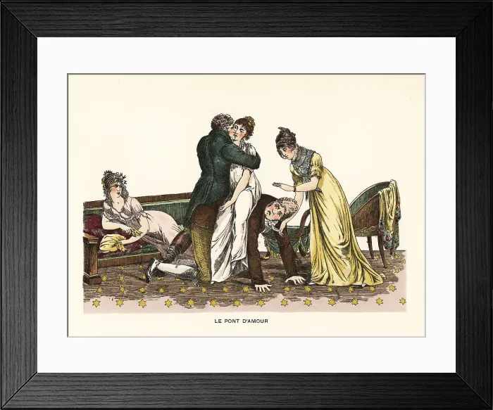 Framed Print : Gentlemen and ladies playing the Bridge of Love Framed Print : Gentlemen and ladies playing the Bridge of Love