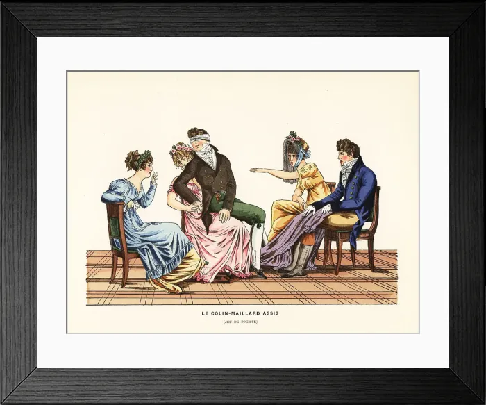 Framed Print : Party goers playing the game of Seated Blind Man's Buff Framed Print : Party goers playing the game of Seated Blind Man's Buff