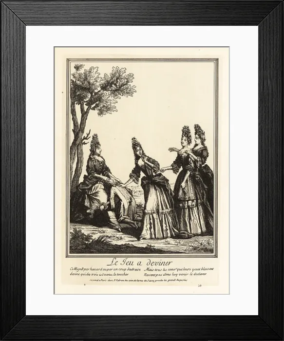 Framed Print : Fashionable people playing blind man's buff, 18th century Framed Print : Fashionable people playing blind man's buff, 18th century