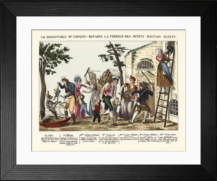 Framed Print : Bogeymen catching and punishing bad children, 1802 Framed Print : Bogeymen catching and punishing bad children, 1802