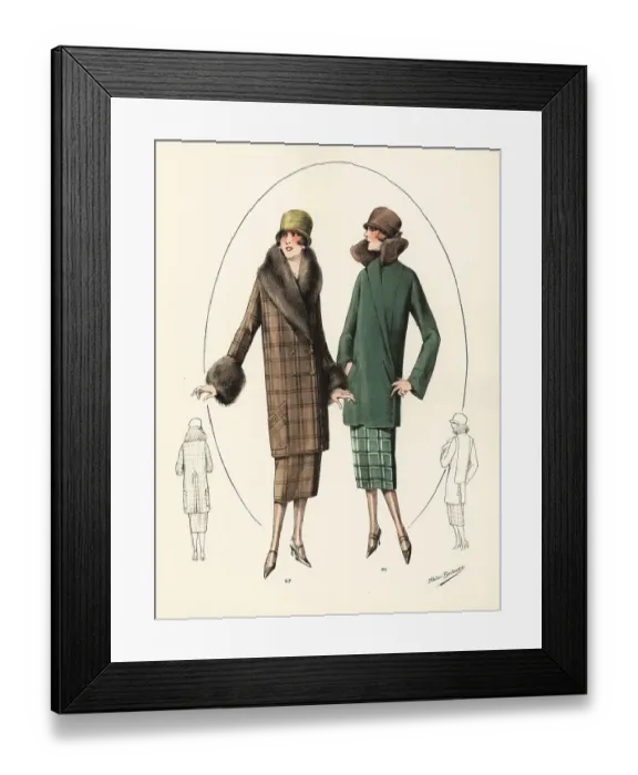 Framed Print : Fashionable women in cloche hats and sports suits, 1926 Framed Print : Fashionable women in cloche hats and sports suits, 1926