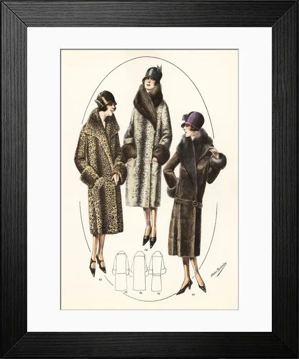 Framed Print : Fashionable women in cloche hats and motor coats, 1926 Framed Print : Fashionable women in cloche hats and motor coats, 1926