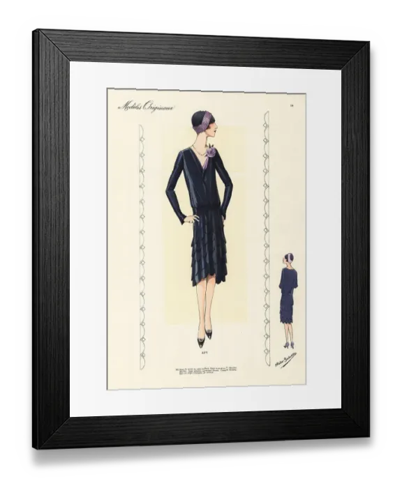 Framed Print : Afternoon robe in blue satin cire Framed Print : Afternoon robe in blue satin cire