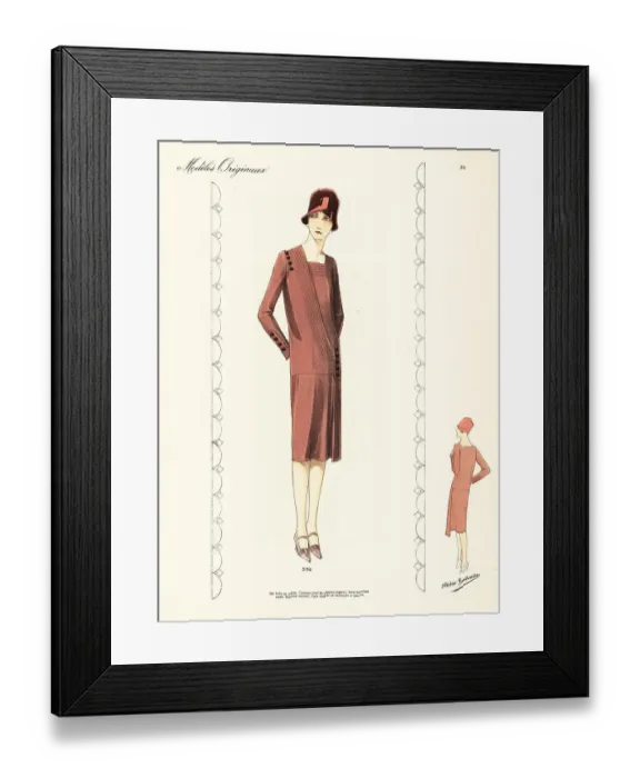 Framed Print : Chestnut coloured asymmetrical velvet frock Framed Print : Chestnut coloured asymmetrical velvet frock