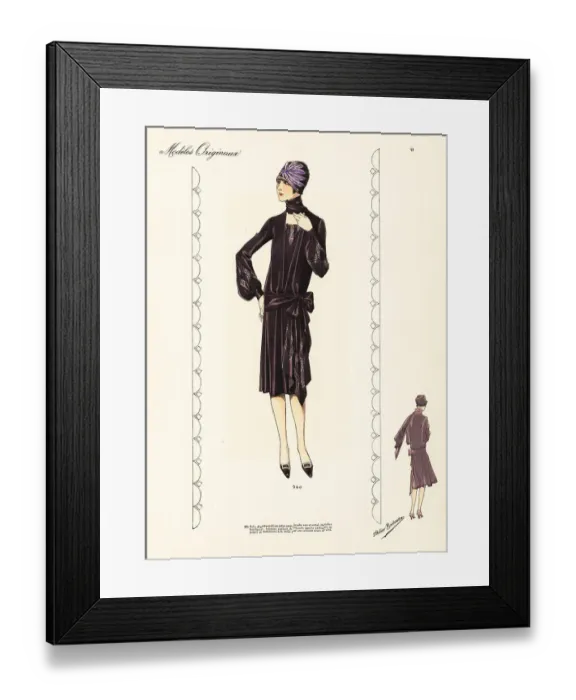 Framed Print : Afternoon dress of chocolate Moroccan crepe Framed Print : Afternoon dress of chocolate Moroccan crepe