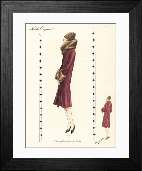 Framed Print : Kasha coat with fur collar and cuffs Framed Print : Kasha coat with fur collar and cuffs