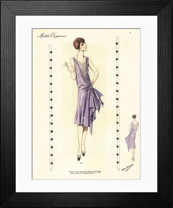Framed Print : Evening dress in lilac velvet chiffon Framed Print : Evening dress in lilac velvet chiffon