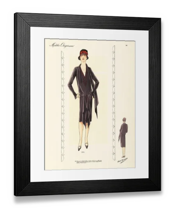 Framed Print : Woman in princess robe in silk velvet, with lame plastron Framed Print : Woman in princess robe in silk velvet, with lame plastron