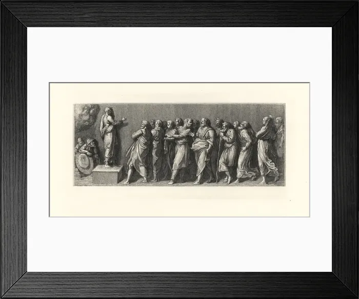 Framed Print : A man in a toga speaking in front of a crowd Framed Print : A man in a toga speaking in front of a crowd