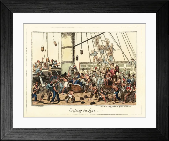 Framed Print : The Crossing the Line ceremony, Napoleonic era Framed Print : The Crossing the Line ceremony, Napoleonic era