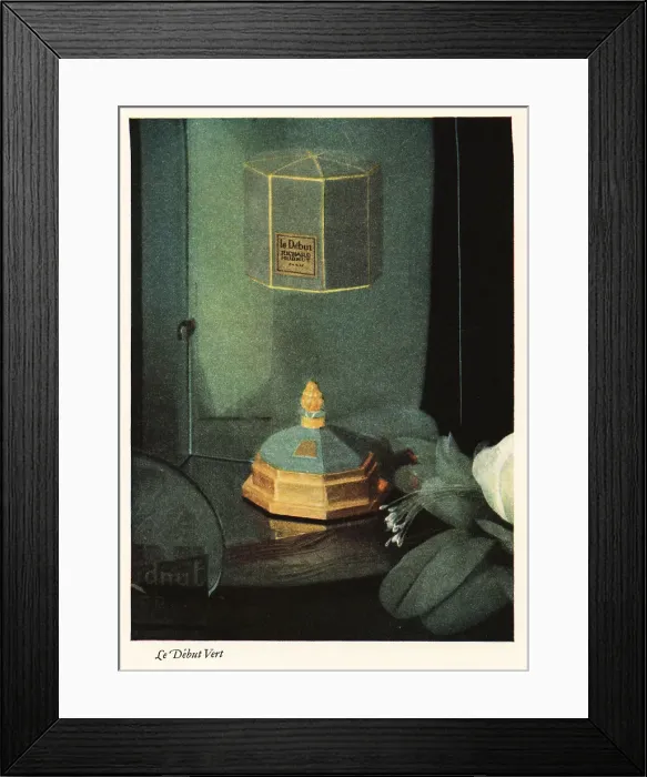 Framed Print : Advert for Richard Hudnut's perfume, Parfum Le Debut Vert, 1928 Framed Print : Advert for Richard Hudnut's perfume, Parfum Le Debut Vert, 1928
