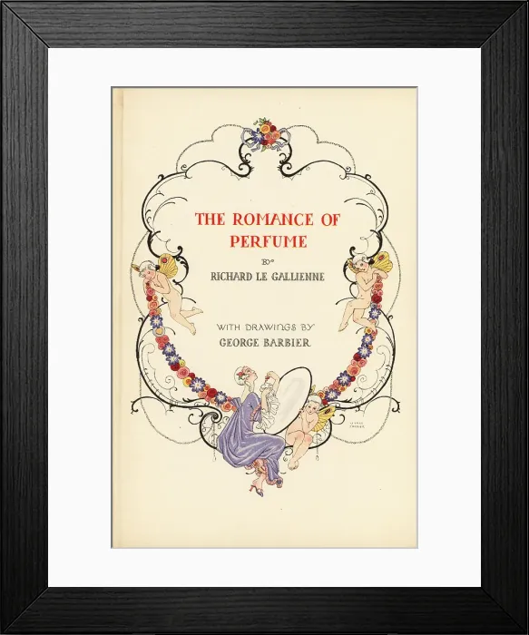 Framed Print : Decorative front cover with vignette of woman at her toilette, R Framed Print : Decorative front cover with vignette of woman at her toilette, R