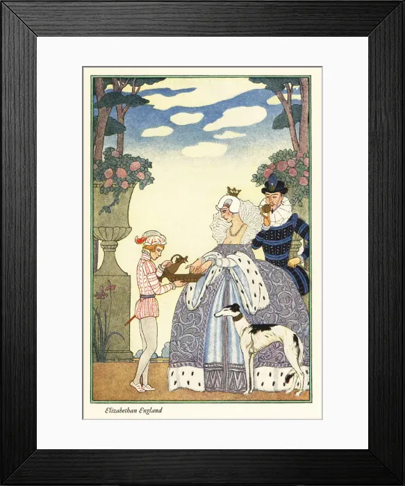 Framed Print : Queen Elizabeth washes her hands in a bowl held by her page boy Framed Print : Queen Elizabeth washes her hands in a bowl held by her page boy
