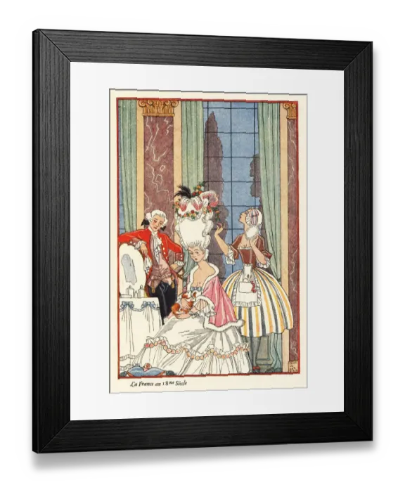 Framed Print : A noble woman at her toilette in 18th century France Framed Print : A noble woman at her toilette in 18th century France