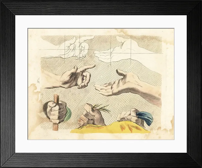 Framed Print : Figures of male hands, fingers, gestures Framed Print : Figures of male hands, fingers, gestures