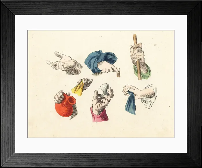 Framed Print : Figures of male fingers, hands, gestures Framed Print : Figures of male fingers, hands, gestures