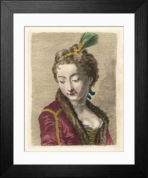 Framed Print : Figure of a young woman from a painting by old master Framed Print : Figure of a young woman from a painting by old master