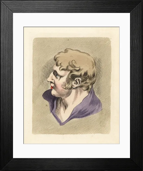 Framed Print : Figure of a young man in profile Framed Print : Figure of a young man in profile