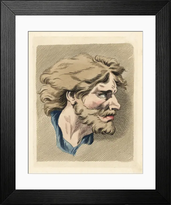 Framed Print : Figure of a bearded man in profile Framed Print : Figure of a bearded man in profile