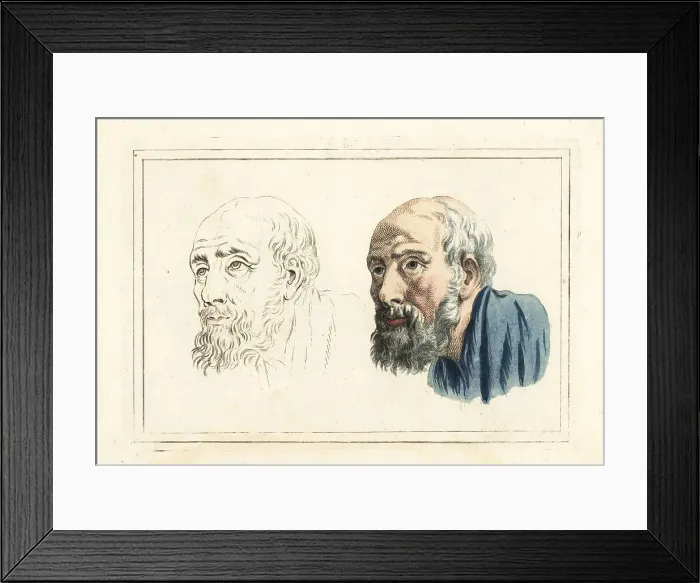 Framed Print : Figures from an 18th century colouring book Framed Print : Figures from an 18th century colouring book