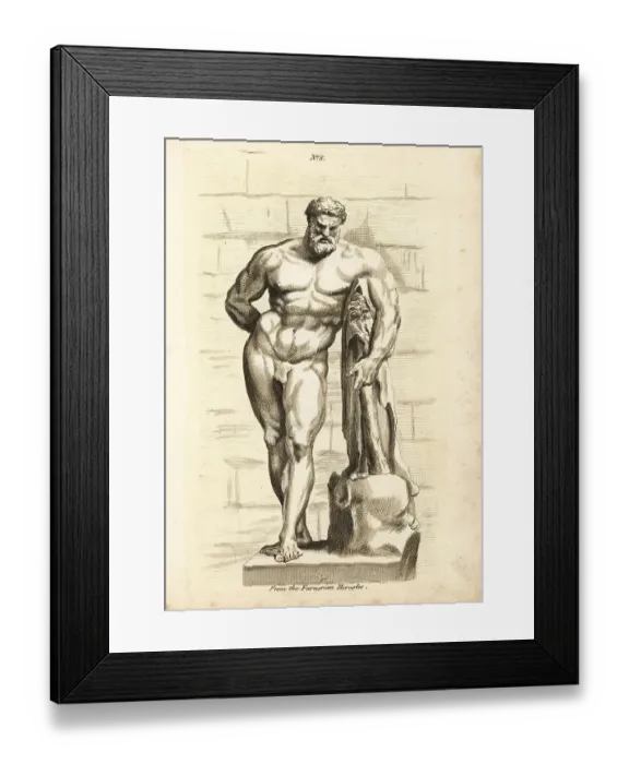 Framed Print : Roman hero Hercules with club and Nemean lion skin Framed Print : Roman hero Hercules with club and Nemean lion skin