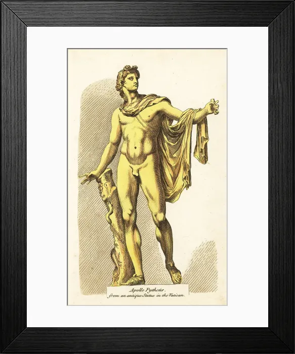 Framed Print : Statue of the Greek / Roman god Apollo with python Framed Print : Statue of the Greek / Roman god Apollo with python