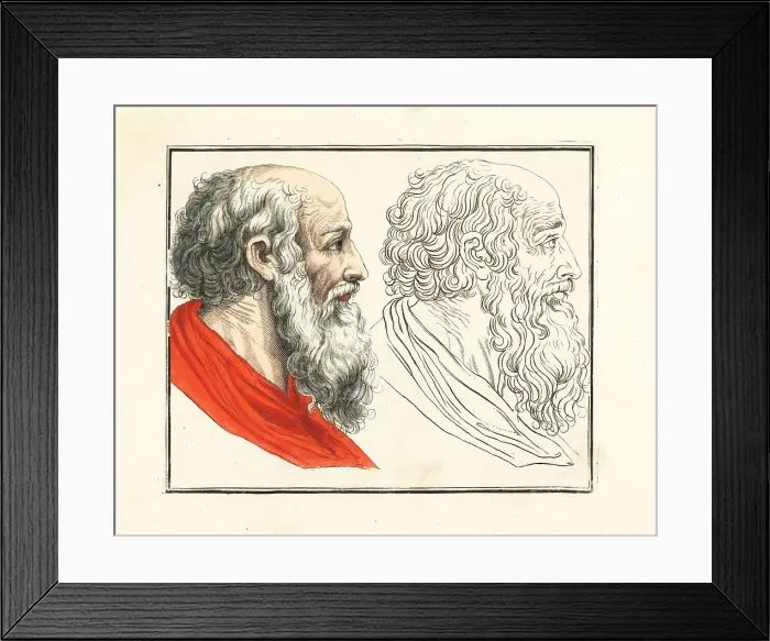 Framed Print : Figures from an 18th century colouring book Framed Print : Figures from an 18th century colouring book