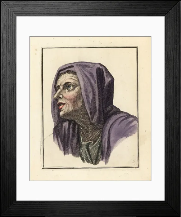 Framed Print : Figure of a woman in veil from an old master's painting Framed Print : Figure of a woman in veil from an old master's painting