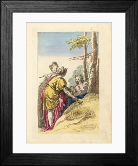 Framed Print : Women musicians playing lute, aulos, typanum, etc Framed Print : Women musicians playing lute, aulos, typanum, etc