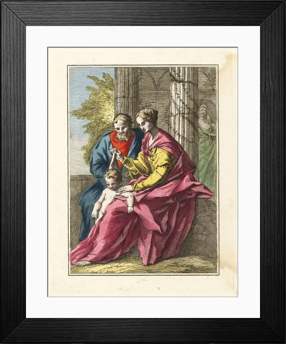 Framed Print : The Virgin Mary and Joseph holding the infant Jesus Framed Print : The Virgin Mary and Joseph holding the infant Jesus