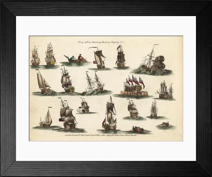 Framed Print : 18th century nautical scenes with tall ships Framed Print : 18th century nautical scenes with tall ships
