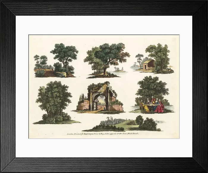 Framed Print : Group of 18th century bucolic landscapes Framed Print : Group of 18th century bucolic landscapes