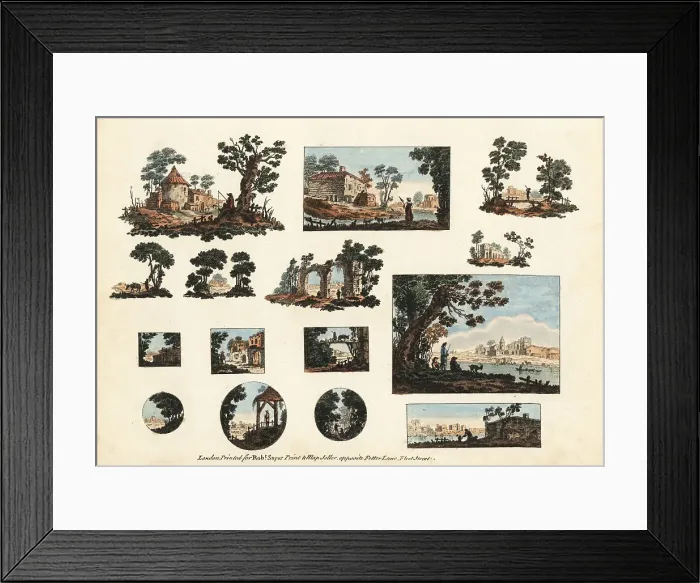Framed Print : Group of miniature rustic landscapes Framed Print : Group of miniature rustic landscapes