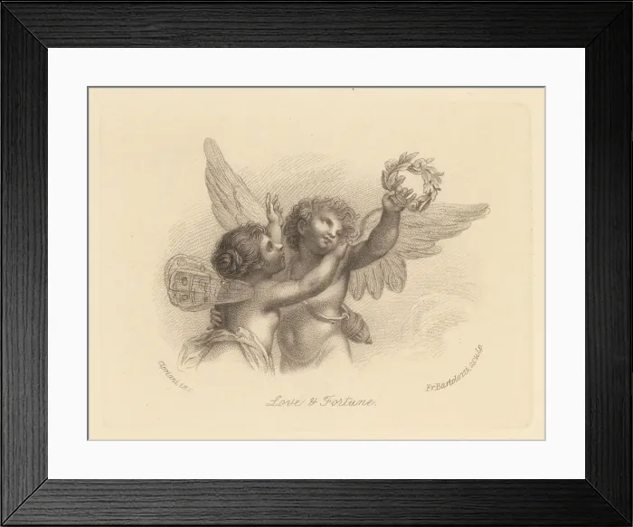 Framed Print : Vignette of Love and Fortune, 1800 Framed Print : Vignette of Love and Fortune, 1800