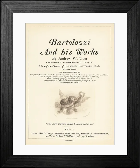 Framed Print : Title page to Volume I with vignette of Love and Fortune Framed Print : Title page to Volume I with vignette of Love and Fortune