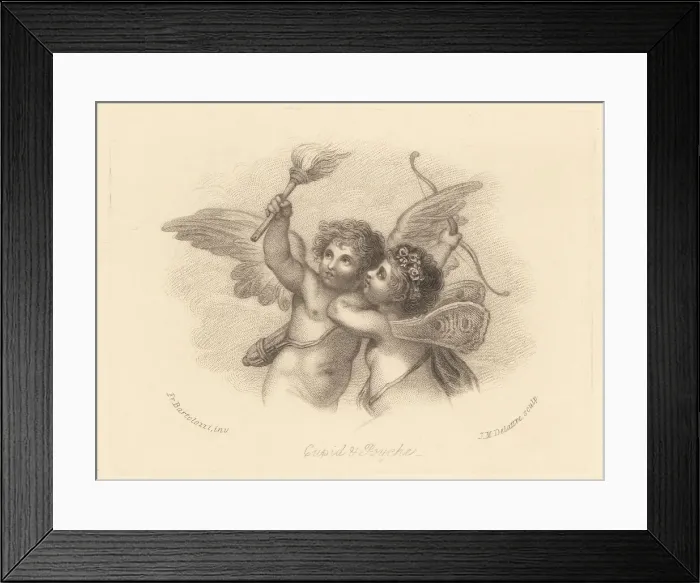 Framed Print : Vignette of Cupid and Psyche, 1800 Framed Print : Vignette of Cupid and Psyche, 1800