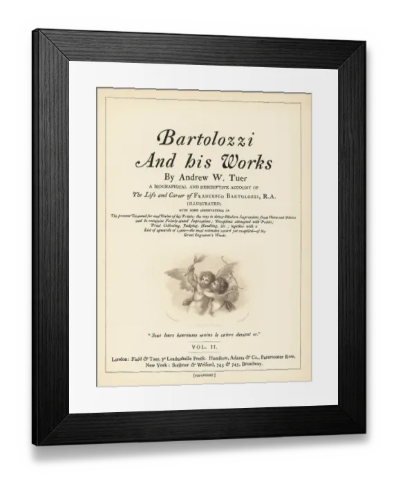 Framed Print : Title page to Volume II with vignette of Cupid and Psyche Framed Print : Title page to Volume II with vignette of Cupid and Psyche